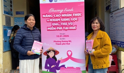 Khám sàng lọc ung thư vú miễn phí cho 200 phụ nữ tại phường Dương Nỗ, Thành phố Huế